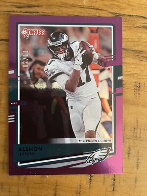 Alshon Jeffery /11 2020 Panini Donruss Stat Line #211 Purple Philadelphia Eagles