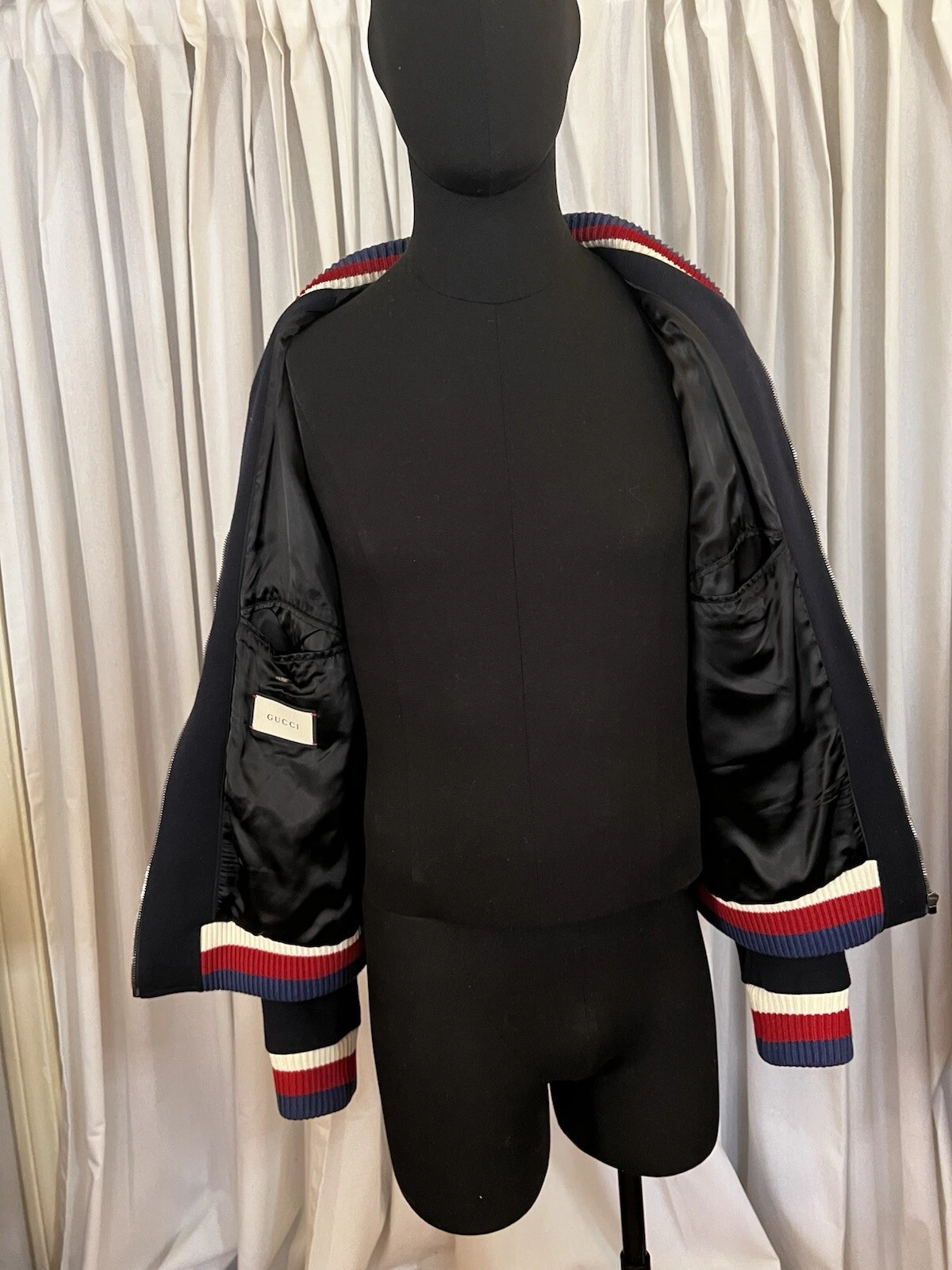 Gucci Giacca Uomo Varsity Lana Navy In Ottime Condizioni Tg XL