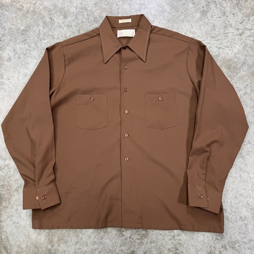Vintage Sears Shirt mens Large Kings road perma Prest 70s 60s disco button point
