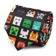 Minecraft Character Black Polyester Men's Neck Tie
