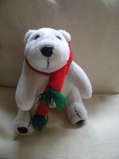 ORG Coca Cola Stofftier B&auml;r Eisb&auml;r mit Schal 15 cm Gro&szlig; sitzend TOP