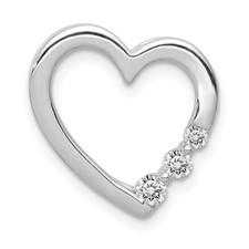 14k White Gold 1/6ctw Diamond Heart Chain Slide Pendant PM4841-016-WA