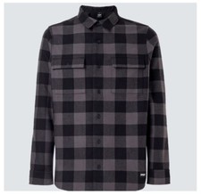 OAKLEY BEAR COZY Men's Flannel Shirt - Black/Grey Check - Small - NWT