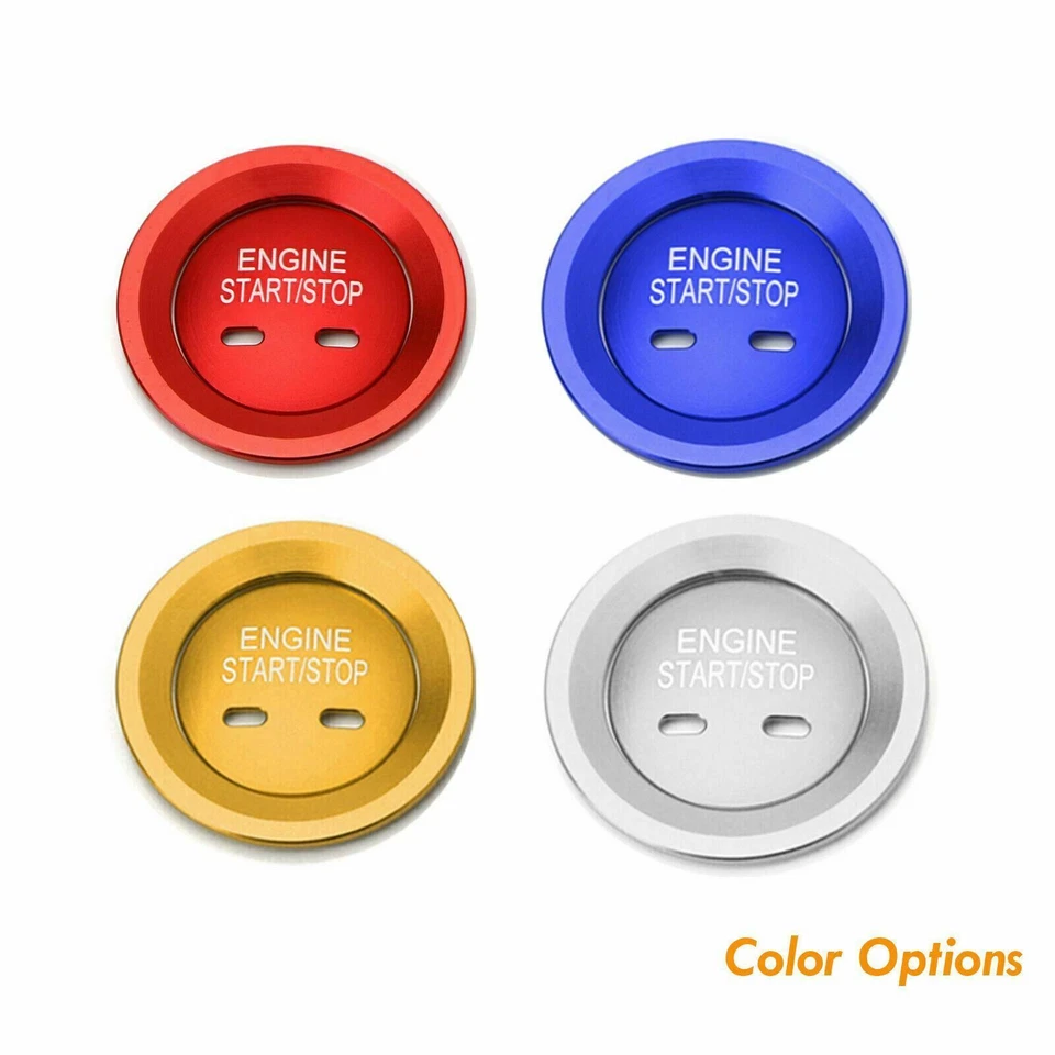 Anillo de cubierta de moldura de botón de arranque/parada del motor rojo sin llave para Cadillac Chevy GMC Foto 4 de 4