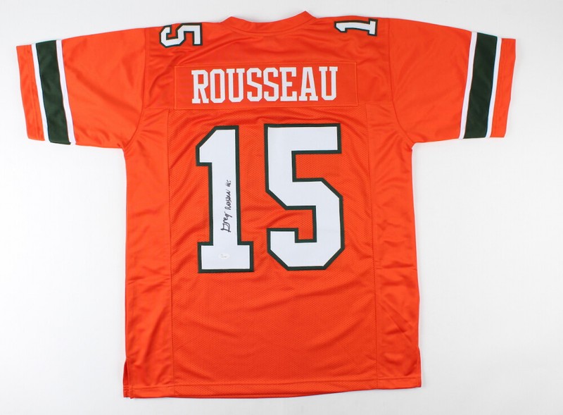 Gregory Rousseau Signed Miami Hurricanes Jersey (JSA COA) 2019 15.5 Sacks Canes 