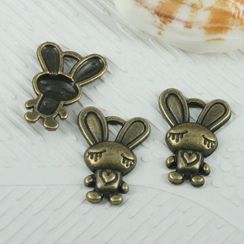 22pcs antiqued bronze tone cute rabbit charms EF0571 - Image 1 of 1