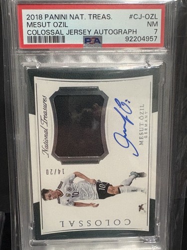 Panini National Treasures 2018 Mesut Ozil CJ-OZL Colossal Jersey Auto /20 PSA 7