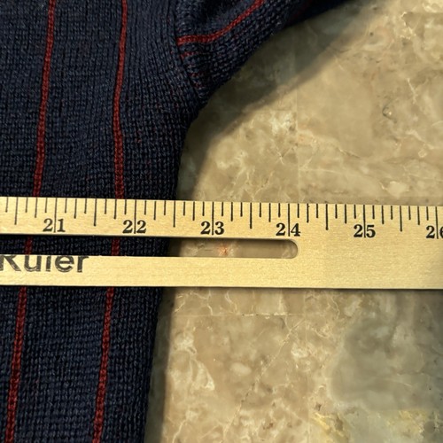 Vintage Gap Cardigan Mens XL Blue Long Sleeve 100% Wool 90s Striped Sweater - Picture 9 of 10