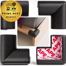 Soft Foam Corner Protectors for Baby, Bed Frame Guards, 4 Pack, Black