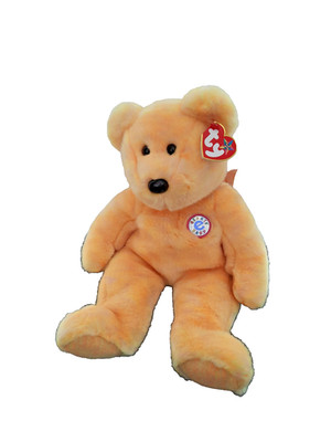 TY Beanie Baby Bär Sunny 2001 Plüsch Plüschtier Kuscheltier gelb Sammler ca.33cm