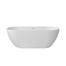 Garda 1700 x 750mm Freestanding Double Ended Bath - Slim Overflow & White Waste