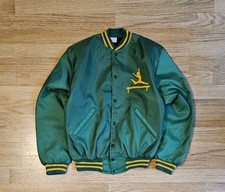 Vintage Satin Green Bomber Jacket Women's Extra Small
