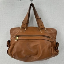Marc Jacobs TAN BROWN GENUINE LEATHER TOTE SHOULDER BAG HANDBAG PURSE