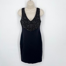 Lauren Ralph Lauren Dress Womens Sz 2 Black Sequins Sleeveless Lined Sheath