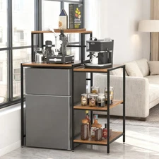 3-Tier Mini Fridge Stand with Storage Shelves Adjustable Mini Fridge