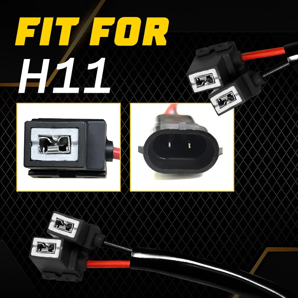 H11 to H1 Conversion Wire Two Harness Head Light Hi/ Lo Beam Adapter Socket Plug Foto 2 de 4