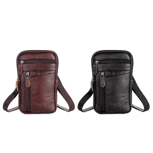 Herren Echt Leder Handytasche Gürteltasche Schulter Crossb Taille Mode - Bild 1 von 21