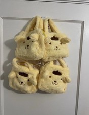 Sanrio Fuzzy Pompompurin Mini Handbag with Fuzzy Ears With Strap