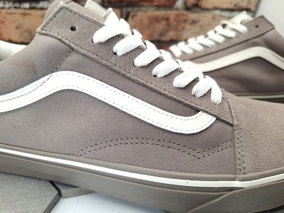 Vans Old Skool Pop Gray Suede Canvas Skate Shoes Men display picture 1