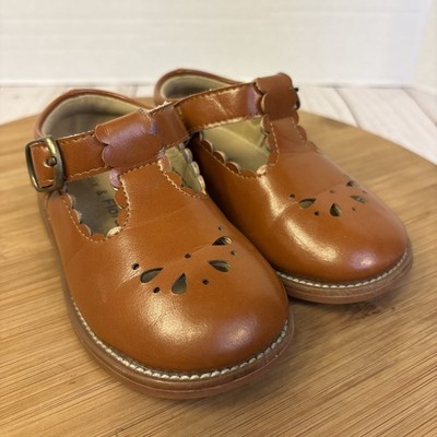 Felix & Flora Girls Shoes Size 7 / 15.2 T-Strap Mary Jane Brown Faux Leather