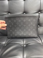 LOUIS VUITTON Pochette To-Go Monogram Eclipse Clutch Bag Black Medium