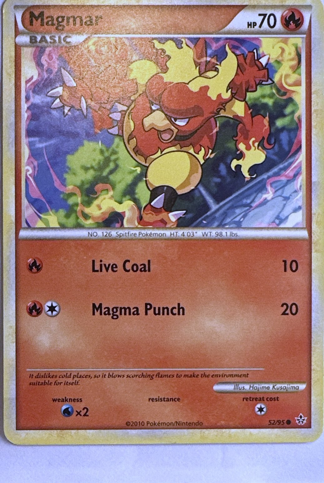 Magmar 52/95 Common HGSS Unleashed Pokemon Lightly Played