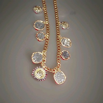 ZARA Medallion Charm Gold And Silver-tone Metal Chain Link  display picture 1
