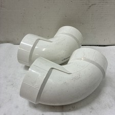 Charlotte Pipe 4 in. PVC 90-Deg Hub x Hub Elbow Qty 2