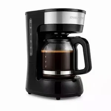 OVENTE 12-Cup Drip Coffee Maker Reusable Filter Borosilicate Glass Carafe Black