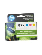 Genuine HP 933 Cyan Magenta Yellow Ink Cartridges 3 Pack Exp 2026 Sealed Box