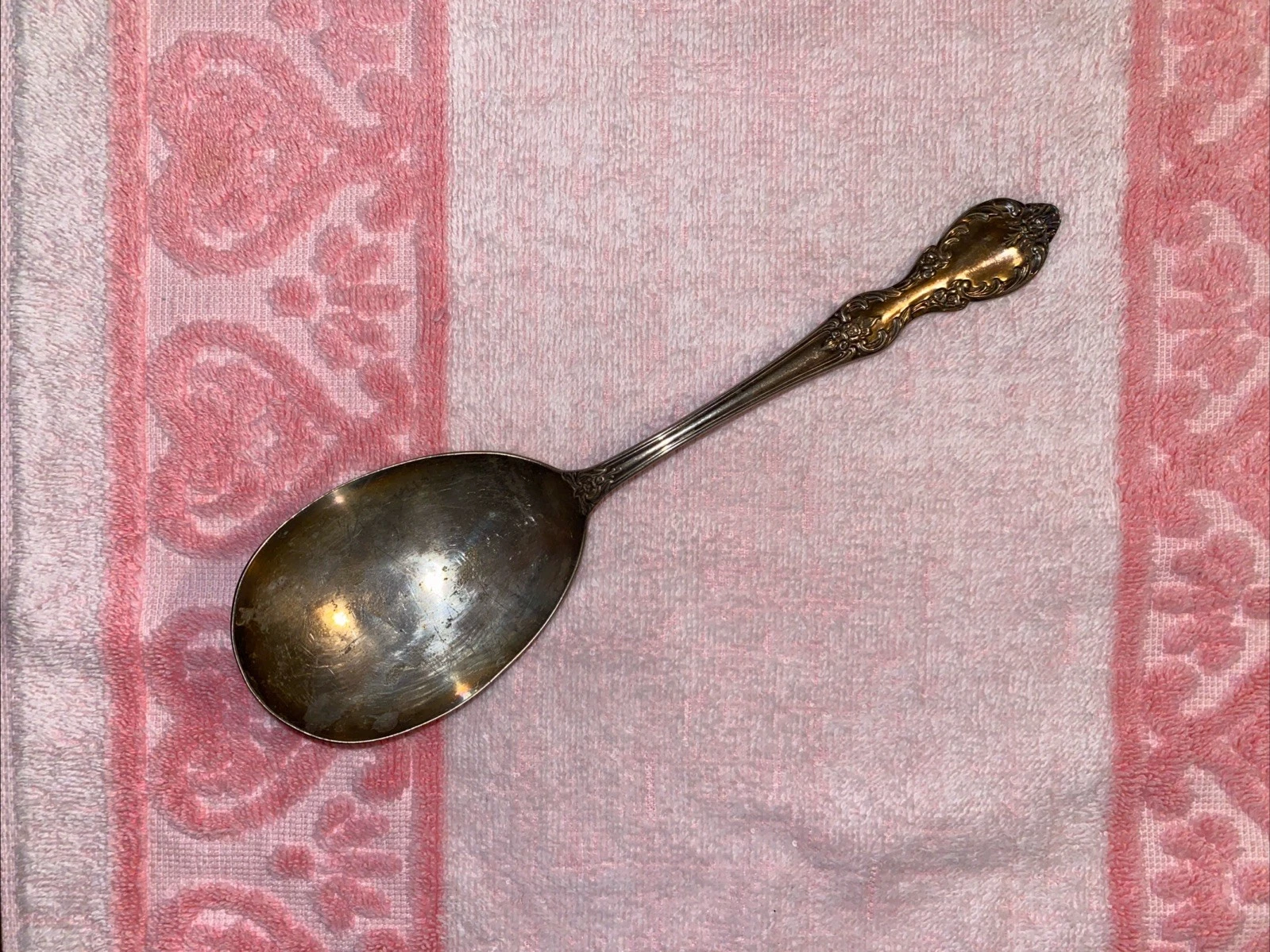 70g Wm Rogers Mfg Co Extra Plate Original Rogers Serving Spoon Tarnished