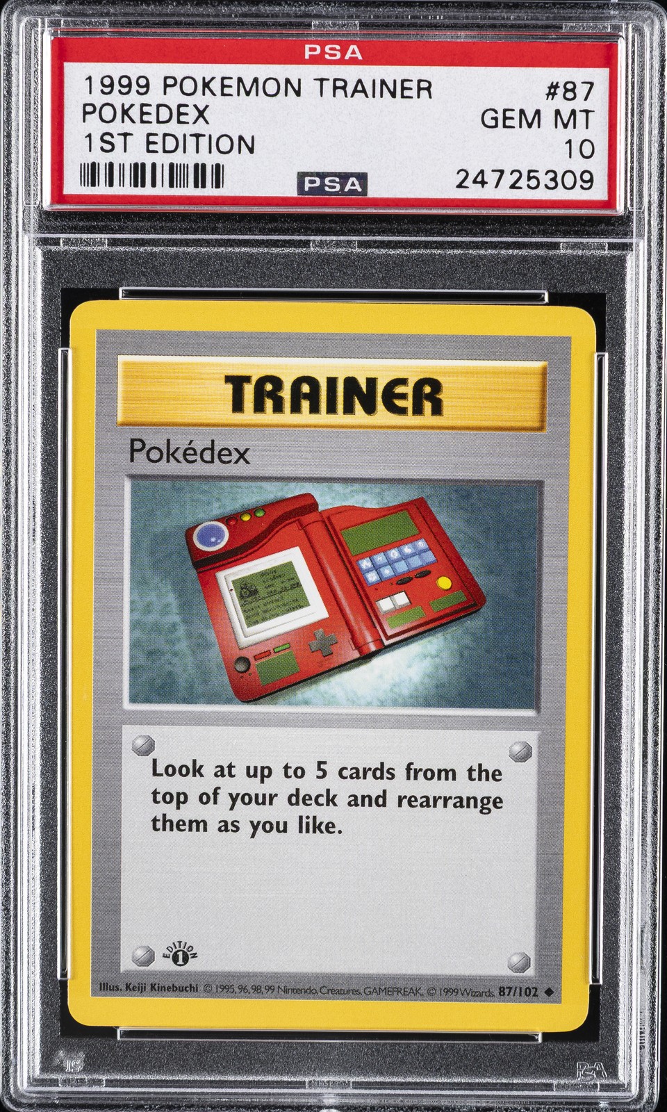1999 POKEMON BASE SET 1ST EDITION #87 POKEDEX PSA 10