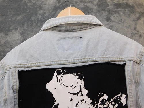 Brooklyn Cloth Denim Jacket Mens Medium Light Wash Tokyo Roses Embroidered image 7