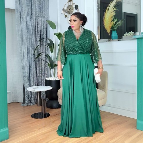 Eid Muslim Women Elegant Long Abaya Rhinestone Loose Casual Kaftan Maxi Dress - Picture 4 of 34