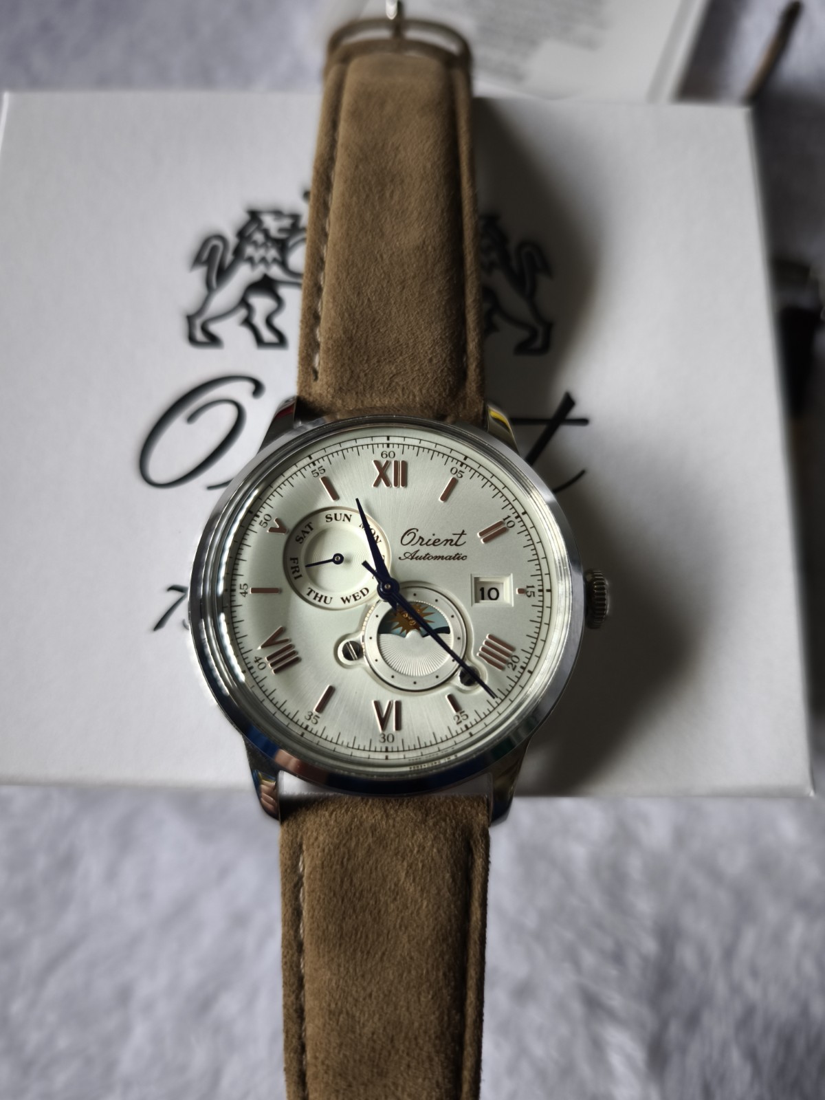 Reloj Orient 75th anniversary 41mm Moon&Sun Bambino RA-AK0808S30B