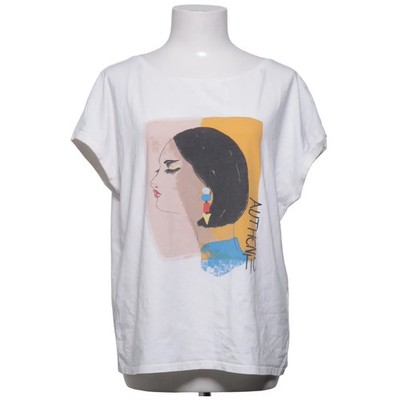 Comma, T-shirt, Größe: 42, Weiß/Mehrfarbig, Print, Damen #YDG