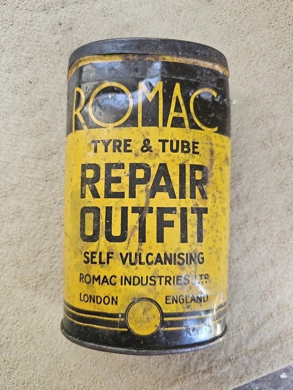 Vintage ROMAC Tyre & Tube Repair Outfit Tin Automotive Must See