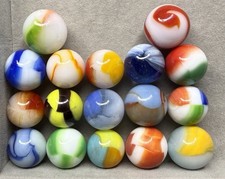 Lot Of 17 Vintage Akro Peltier Master Marble King Vitro Marbles 5/8  NM  