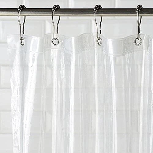 Cortina de ducha para bañera Clawfoot 180x70 pulgadas forro transparente toda deformación alrededor extra ancha... Foto 4 de 4