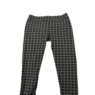 PACT Houndstooth Leggings Women Size M Grey Black Organic Cotton Stretch Slim