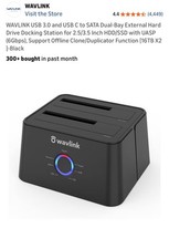 -New- WAVLINK Hard Drive Docking Station USB 3.0 Dual Bay For 2.5" 3.5" HDD SSD