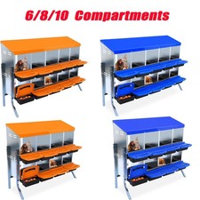 Chicken Nesting Box 6/8/10 Compartments Hen Laying Box with Roll Out Egg Tray