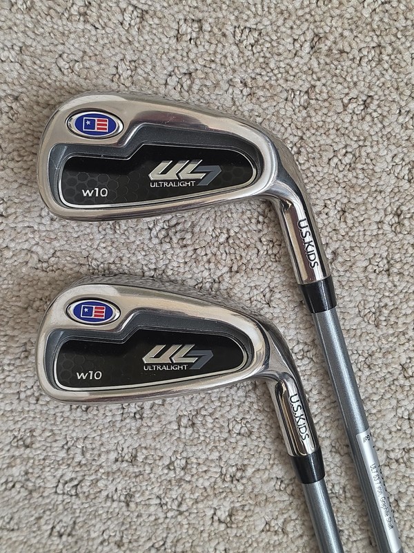 US Kids 63 W10 Golf clubs 7 iron and PW with UL7 Graphite Shafts 