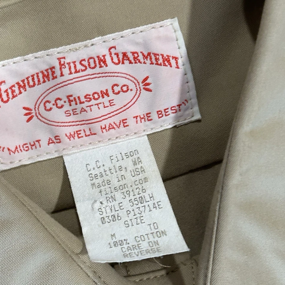 CC Filson Shooting Shirt Button Up Shirt Tin Cloth *Stains Men’s Medium - Image 4 of 4