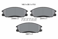 Textar Bremsbelagsatz, Scheibenbremse 2356901 FüR Daewoo Hyundai Ssangyong