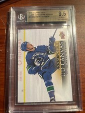 2018-19 Upper Deck Clear Cut Canvas Elias Pettersson #RD2 Rookie Debut BGS 9.5