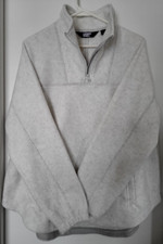 Lands' End Fleece Luxe 1/4 Zip Pullover Women's Size L Bright Gray Heather NWT