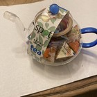 New Borosilicate Glass Teapot  Hand Blown  With 18 Tea Bags New