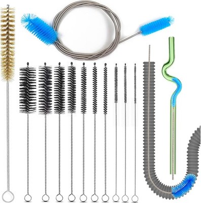 12 Pcs Pipe Cleaner Brush Set Flexible Drain Straw Hose Brushes Kit Long