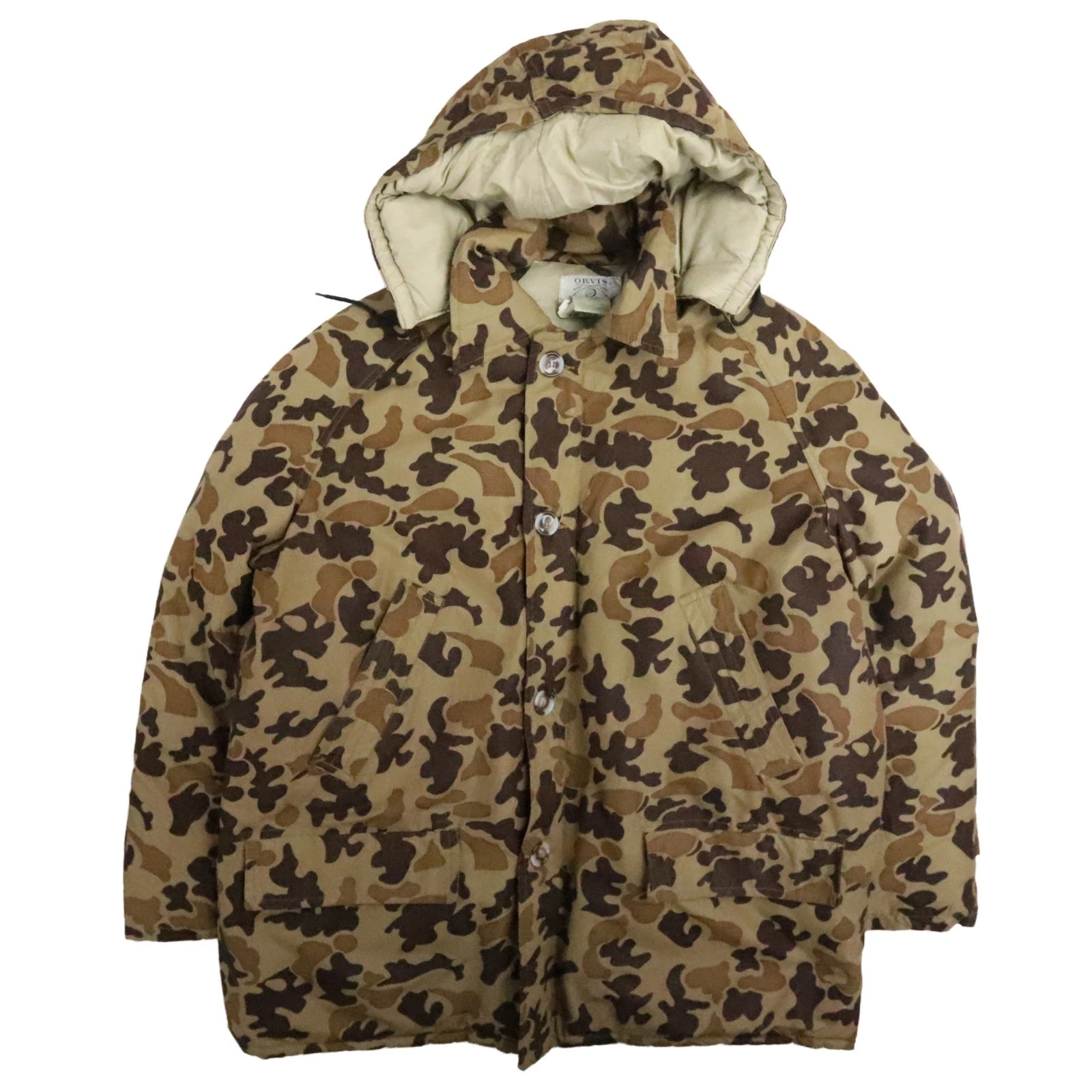 Vintage Orvis Fishing Hunting Parka Coat Jacket Size XL Camo